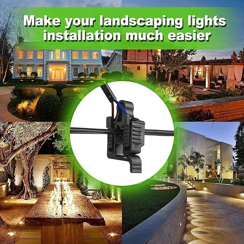 Miniatura 4 de Paquete de 10 conectores de cable de bajo voltaje, conector de iluminación de paisaje, empalme impermeable para luces de camino al aire libre,