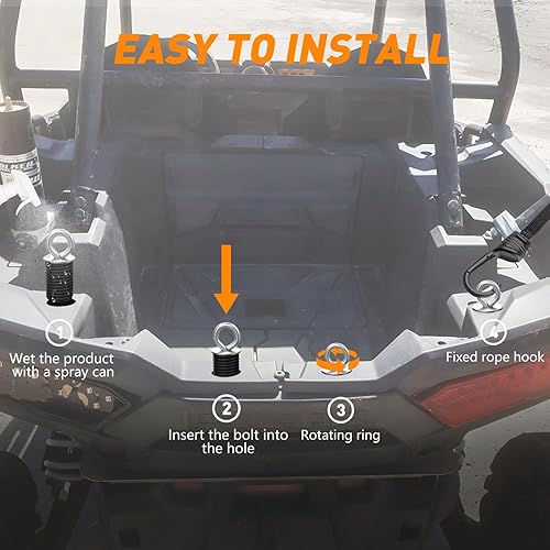Miniatura 4 de RZR Sportsman - Anclajes de amarre para cama compatibles con Polaris RZR 1000 900 800 Sportsman 850 570 450 ACE 900 570 500 anclajes de bloqueo y