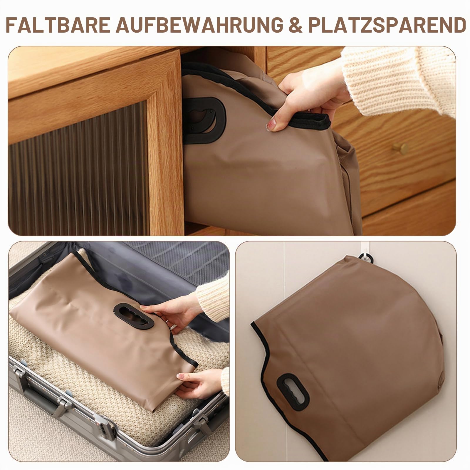 Zusammenklappbares Fußbad mit Ablaufloch, tragbare Fußbadewanne mit Griffen, Reise- und Camping-Fuß-Spa-Wassereimer