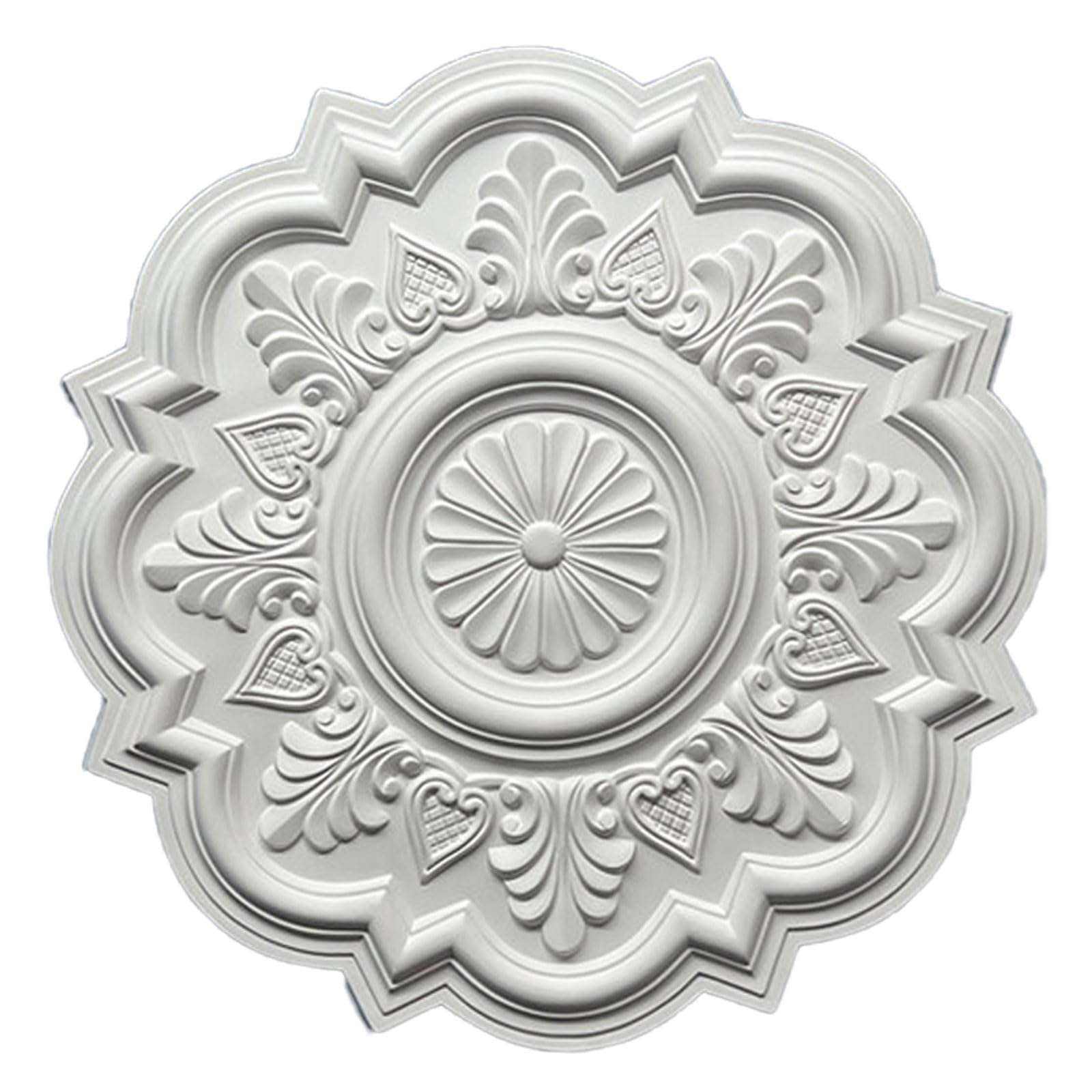 Foelanne White J Pu Ceiling Medallion For Fan Lamp, Chandelier, White, Multiple Sizes(,51Cm)