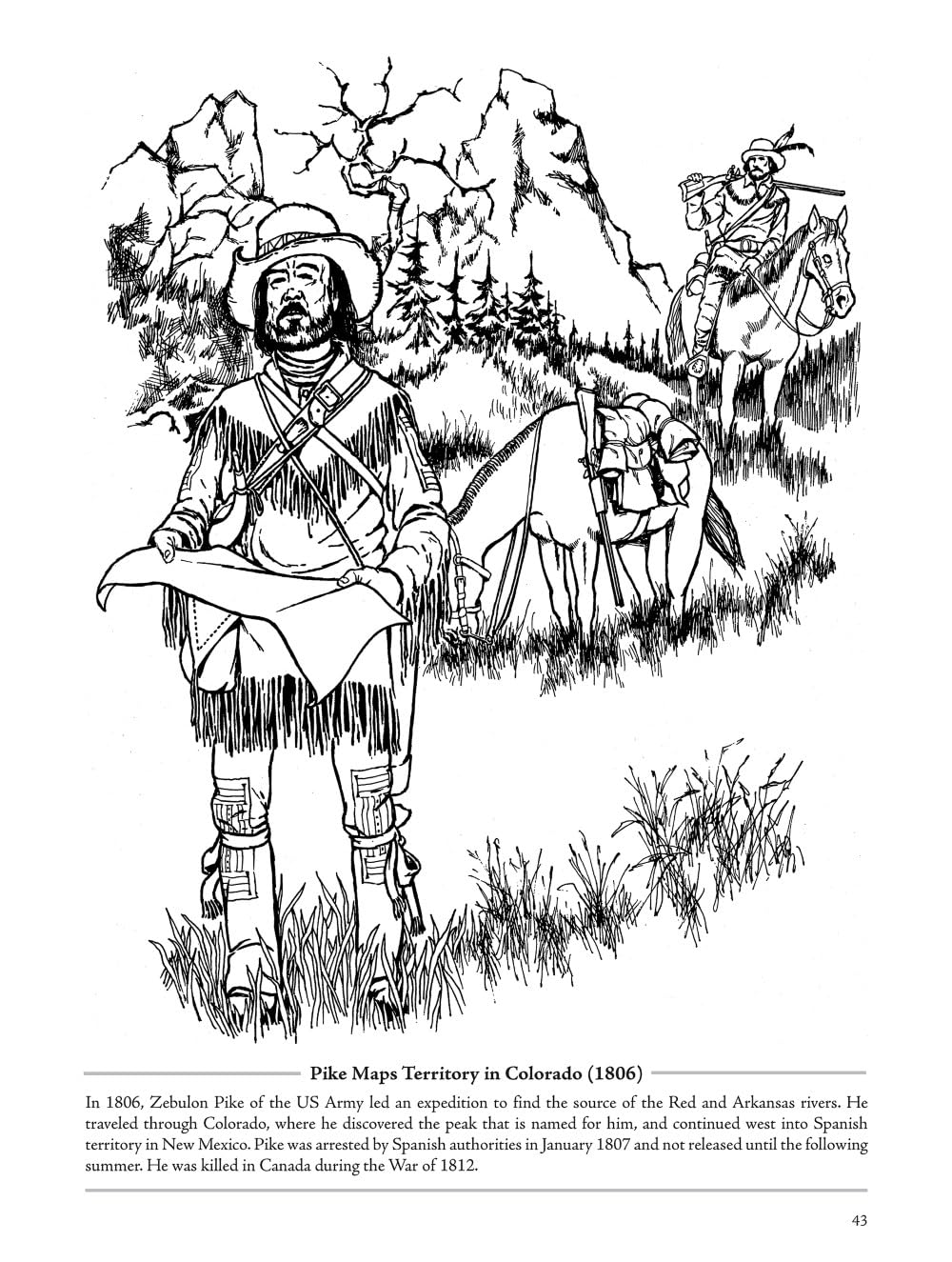 Picture the Past: The Exploration of North America: Historical Coloring Book