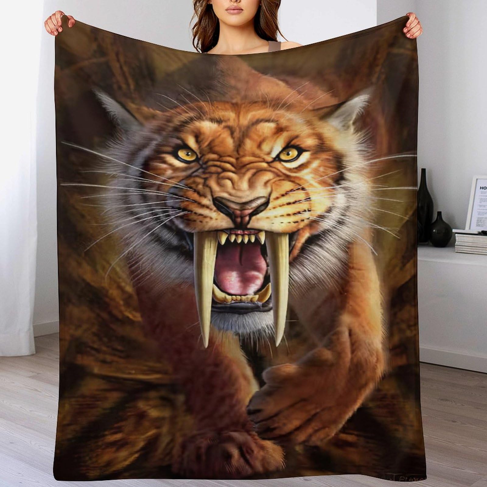 Couverture tigre plaid polaire douce flannel couverture de canapé chaude
