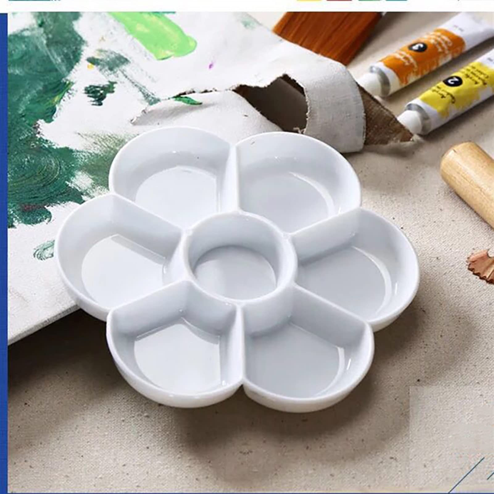 7 grid śliwka kwiat paleta malarska, imitacja ceramicznej tacy, do oleju akrylowego, akwareli, gwaszu, rzemiosła, malarstwa artystycznego DIY