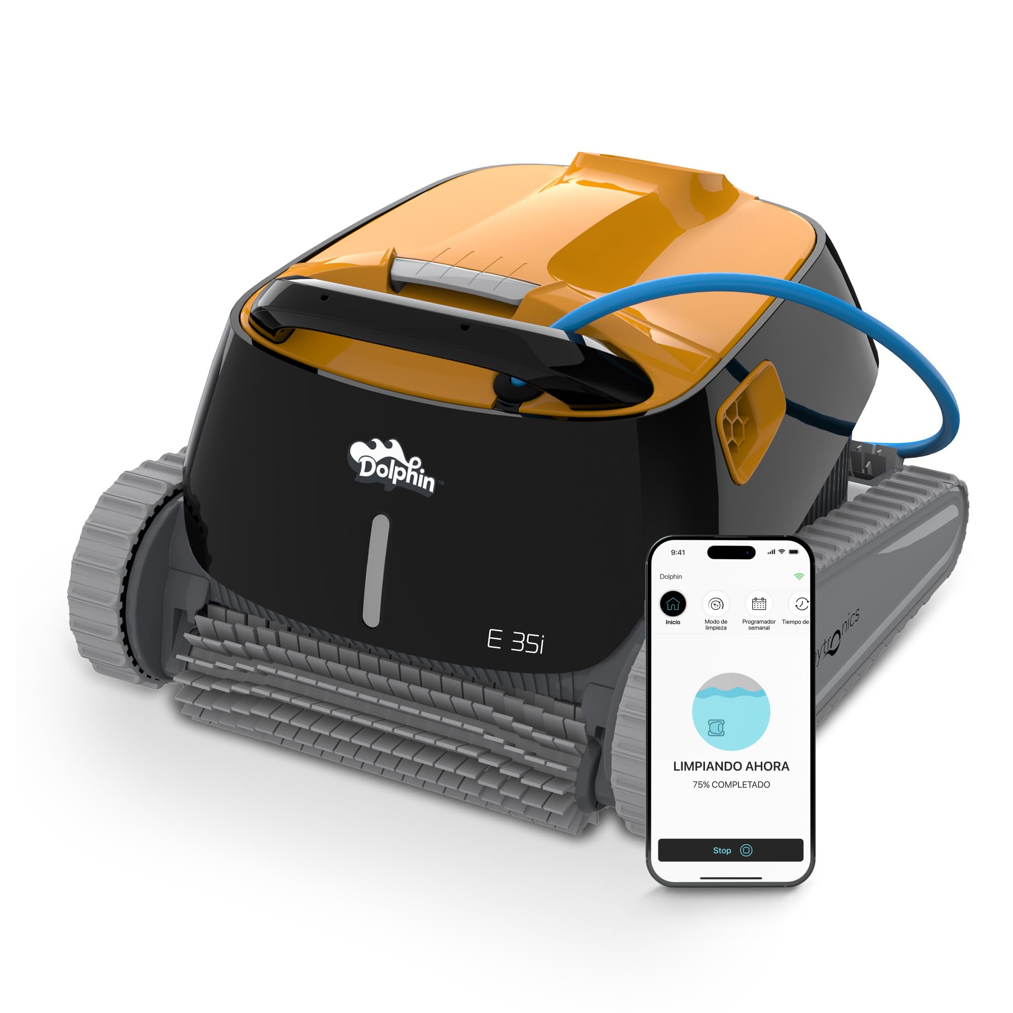 Dolphin E35i Robot limpiafondos automático para Piscinas enterradas de 12m - Limpieza Fondo y Paredes - Filtración Ultra Fina