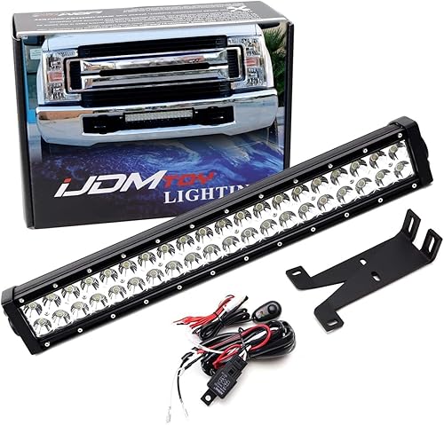 iJDMTOY Barra de luz LED de 20 pulgadas compatible con Ford F250 F350 Super Duty 2017 en adelante, incluye (1) barra de luz LED de alta potencia de
