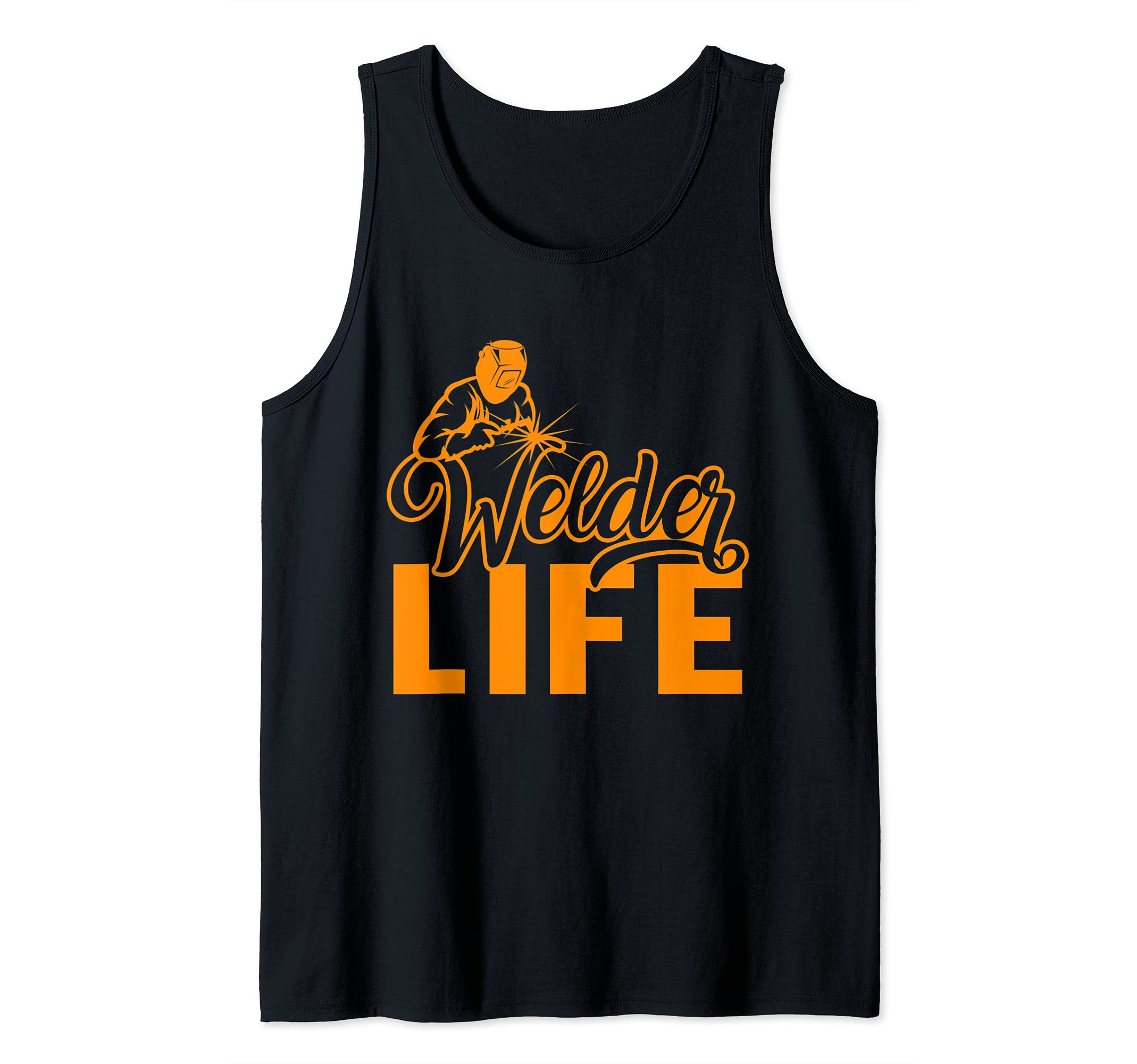 Welder Life Engineer Engineering Fabrication Welding Rod Tank Top, Black, S