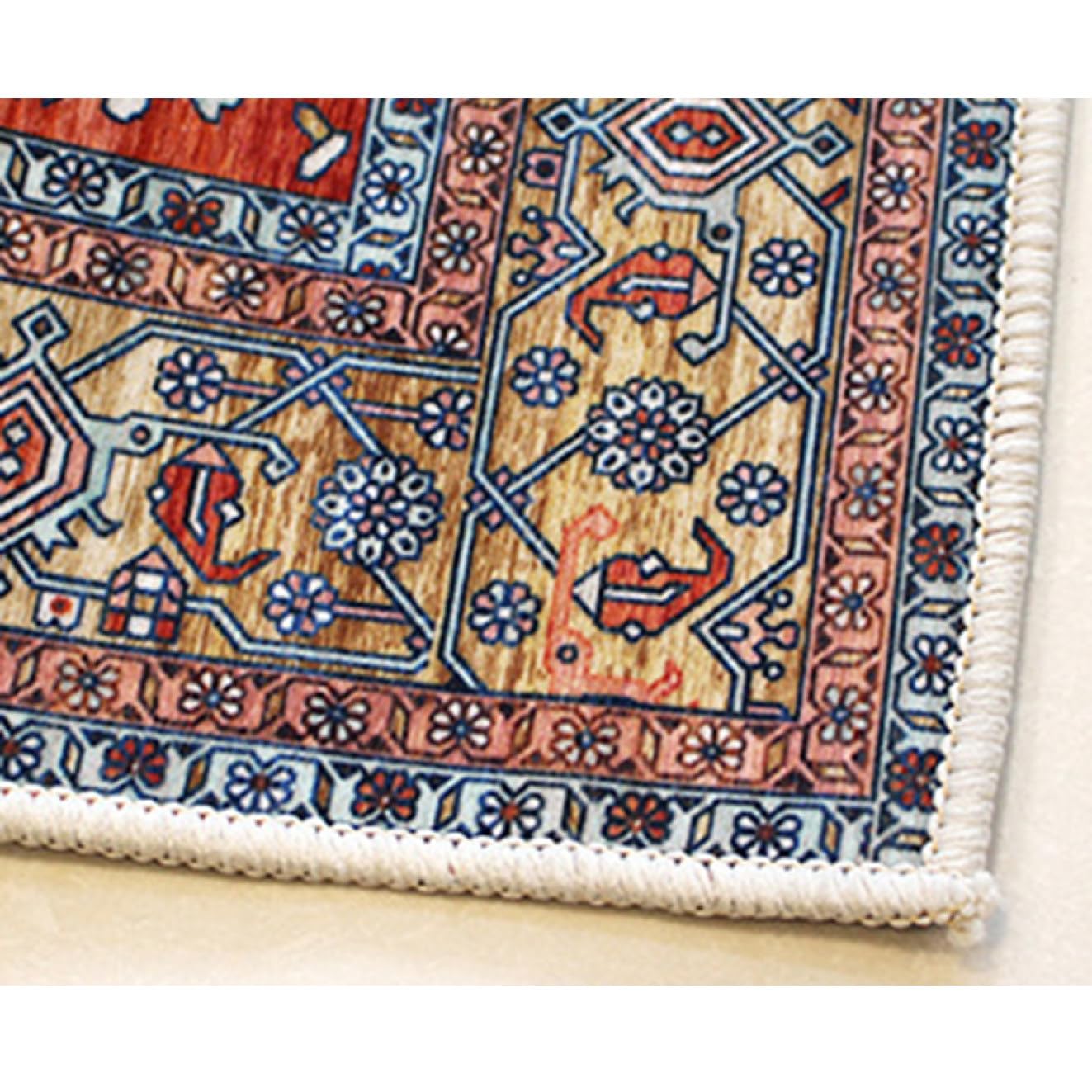 ラグ カーペット 花柄刺繍 2点セット ラグカーペット花柄刺繍2点セット