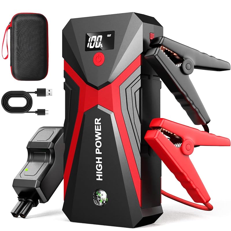 Auxiliar de Partida Portátil NHOWIN 1600 A 12 V para Carro, Moto e Caminhão F07