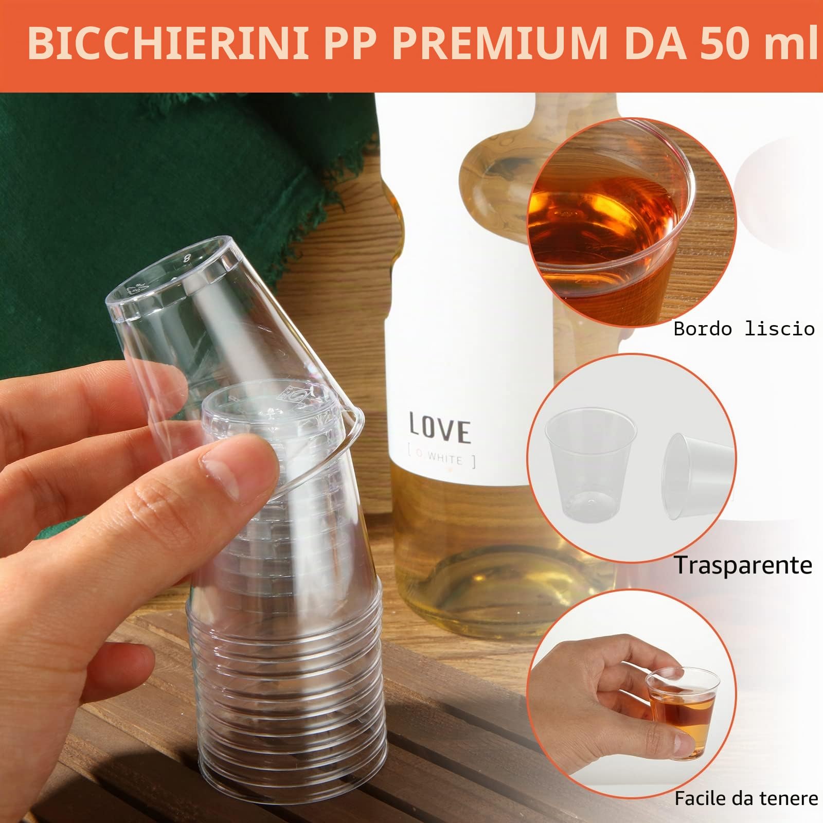 SENENQU 200 Pezzi Bicchieri Plastica Rigida 50 ml Bicchierini Liquore | Bicchierini Finger Food, Finger Food, Usa e Getta, Lavabili Riutilizzabili, Formato Trasparente, Dessert