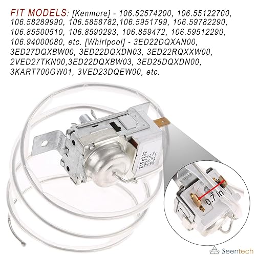 Miniatura 3 de Lifetime 2198202 - Termostato de control de frío para refrigerador de Seentech fácil de instalar, ajuste exacto para Whirlpool, refrigerador Kenmore
