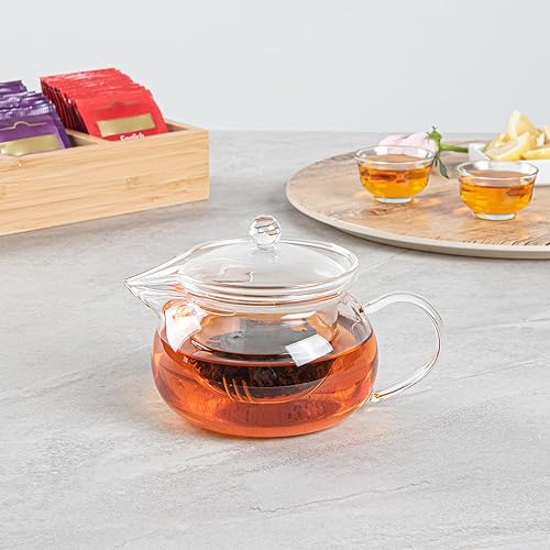 Miniatura 3 de Restaurantware Forma - Tetera de vidrio de 17 onzas, 1 tetera de vidrio de doble pared, no se astilla, reutilizable, de vidrio transparente, doble