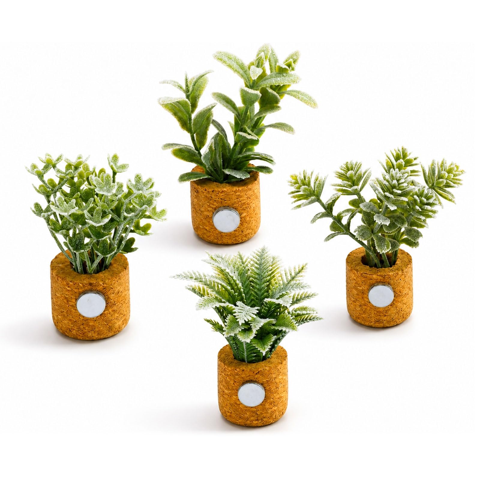 Ruispeed 4Pcs Plant Fridge Magnets Mini Vase Magnets Fake Plants Decor