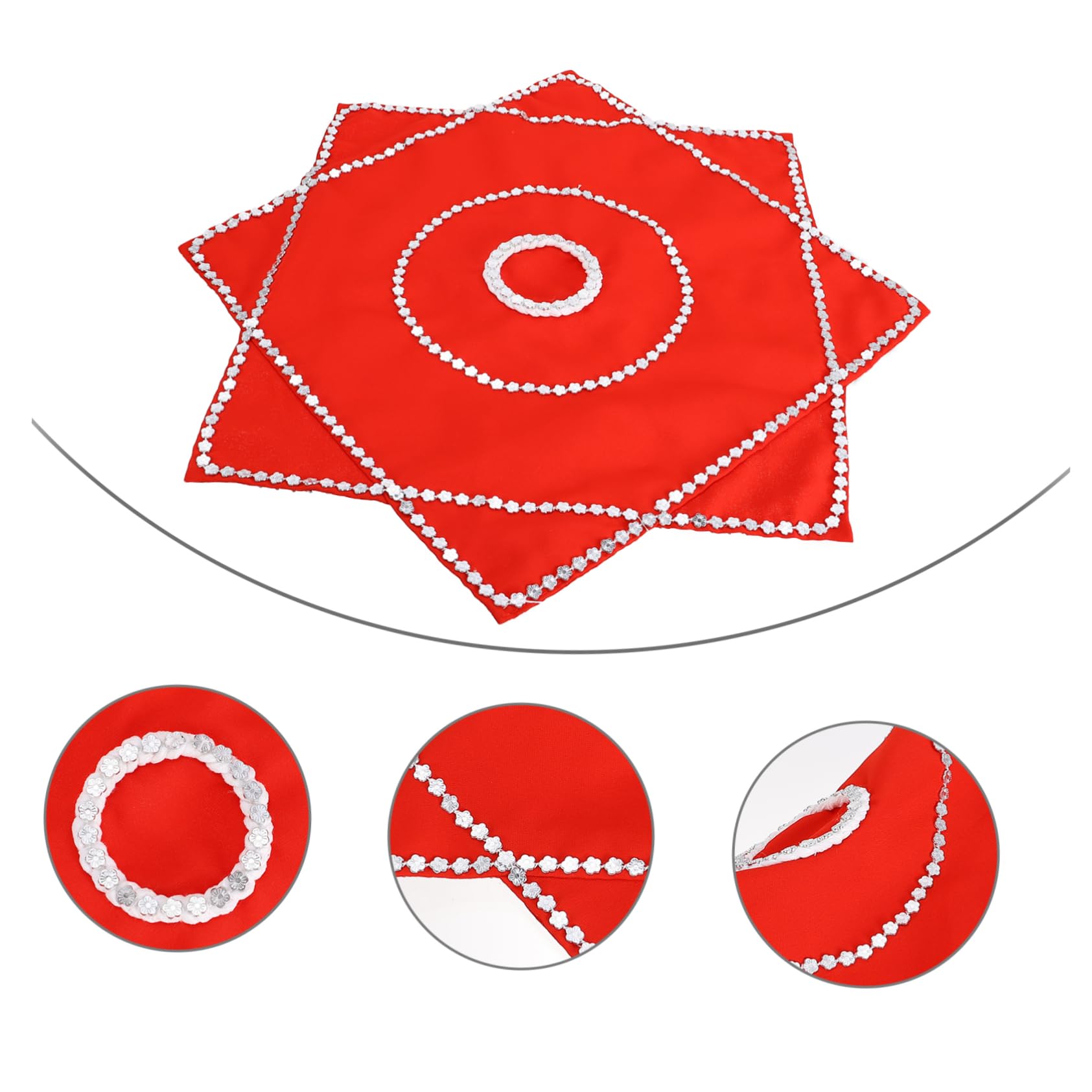 Tomaibaby Pañuelo de Danza Toalla Octogonal Pañuelo Rojo Chino para Malabares Cuadrados Escenario Rendimiento Prop