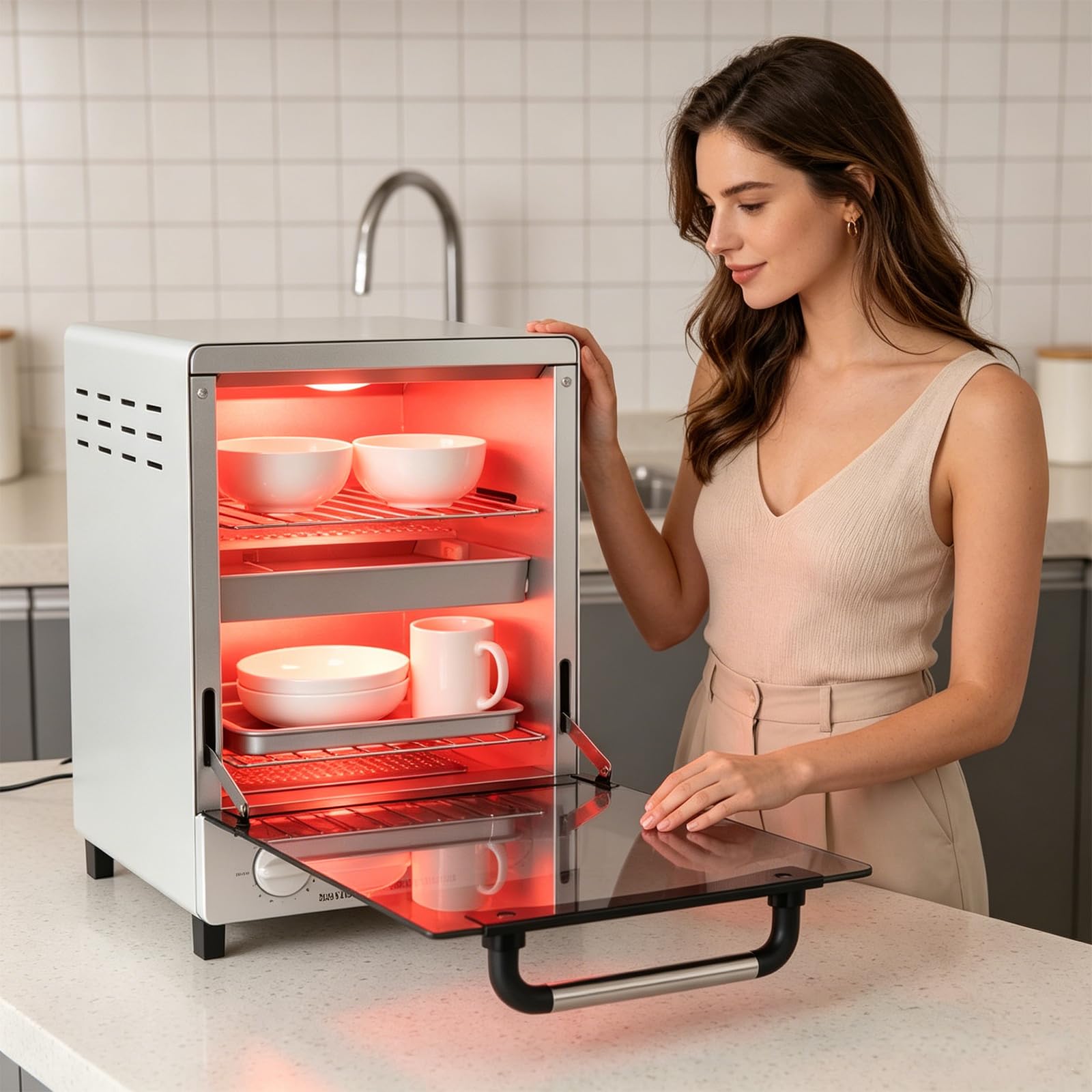 12L Autoklav Sterilisator, 1000W Doppel-Infrarot Trockenerhitzer mit 30 Min Timer & 250 °C Temperaturregelung, Heißluftsterilisator für Nagelwerkzeuge, Dental, Medizin, Kosmetik & Studio