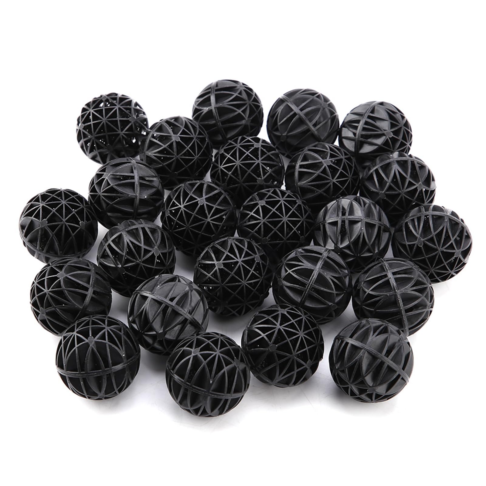 Pssopp 50Pcs Biological Filter Media Balls - High Porosity Bio Balls for Aquarium, Pond & Waterfall Fountain with Cotton (46mm)