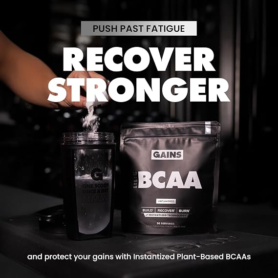 Gains in Bulk BCAA Powder, Amino Acids, Unflavored, 90 Servings