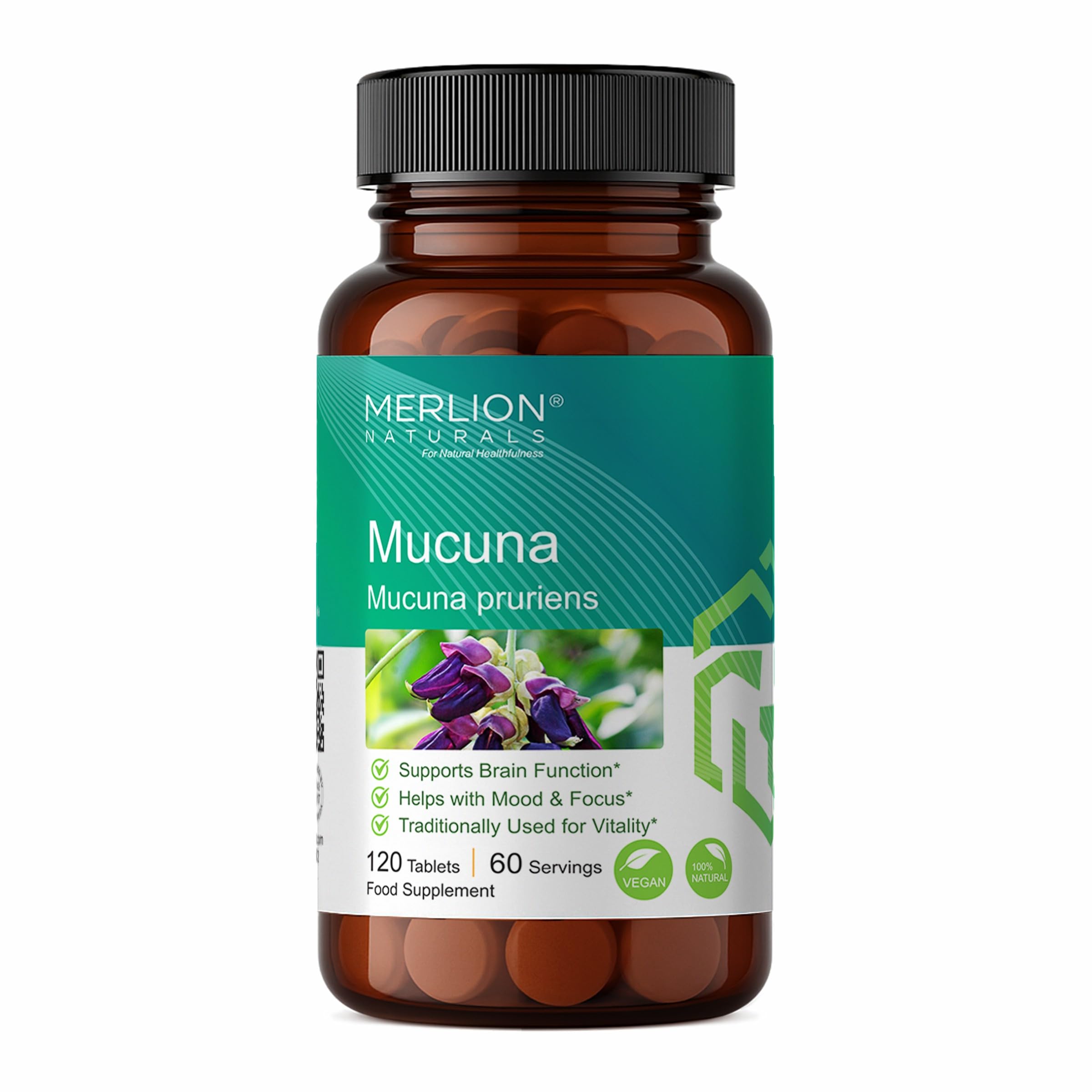 MERLION NATURALS Mucuna Tablets 500mg (120 Tablets) | Kaunch Beej | Kapikachu | Mucuna pruriens