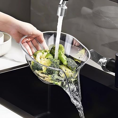 Miniatura 7 de Cesta de drenaje multifuncional, contenedor de colador con cuenco de limpieza de frutas y verduras, recogedor de alimentos y escurridor para