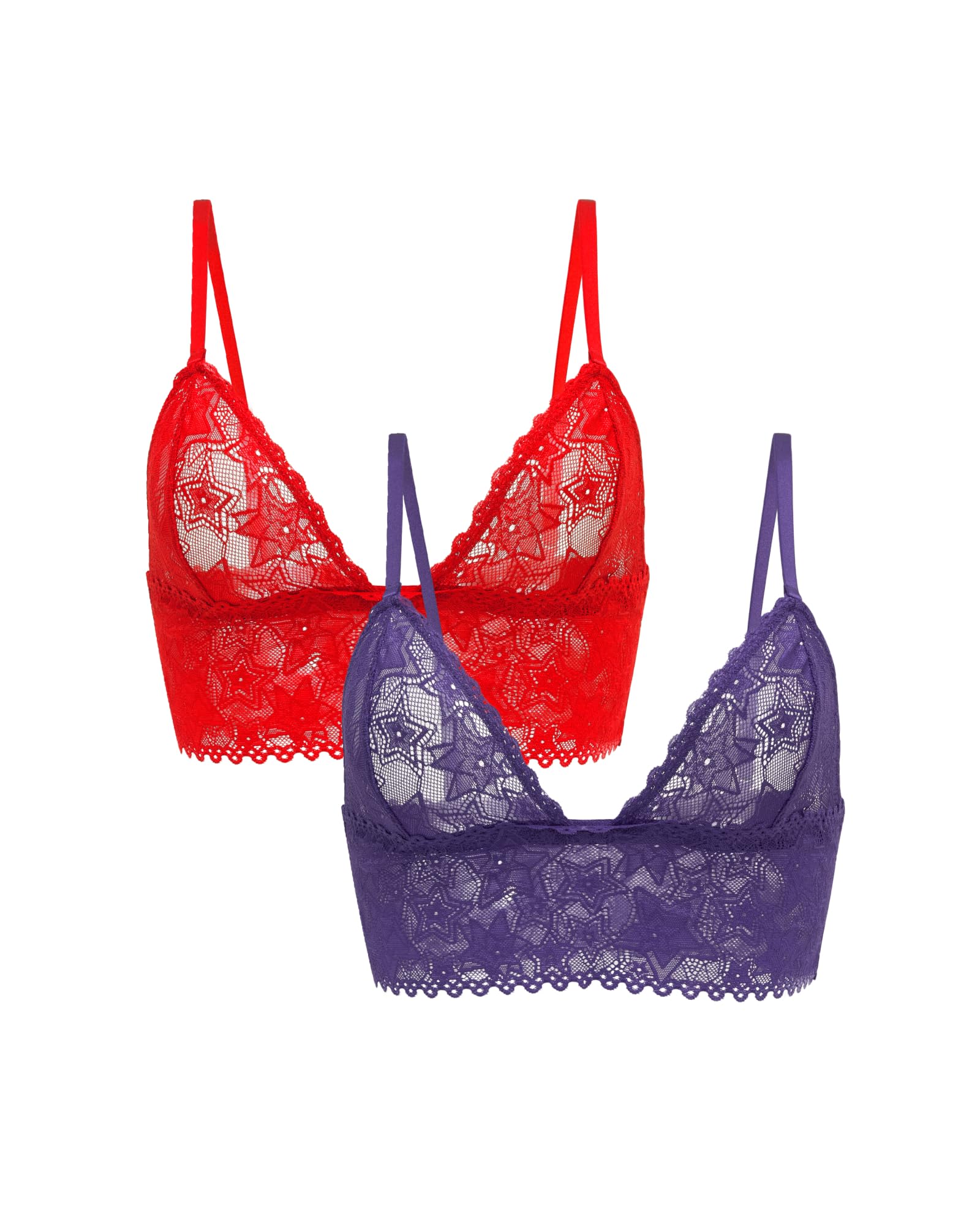 Parade Women's Star Lace Longline Triangle Bralette: Available in Multi Packs