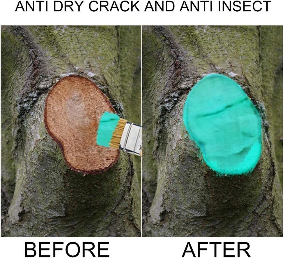 Alvinlite 300g Tree Wound Pruning Sealer with Brush, Tree Wound Dressing for Pruned and Damaged Trees, Tree Shrub Seal Repair Paste, Ready to Use Protective Seal for Trees, Shrubs