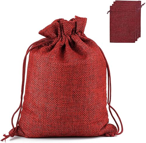 KUPOO 30 bolsas de regalo de arpillera para boda, bolsas de yute de arpillera, bolsas de joyería de lino con cordón para bodas, manualidades y