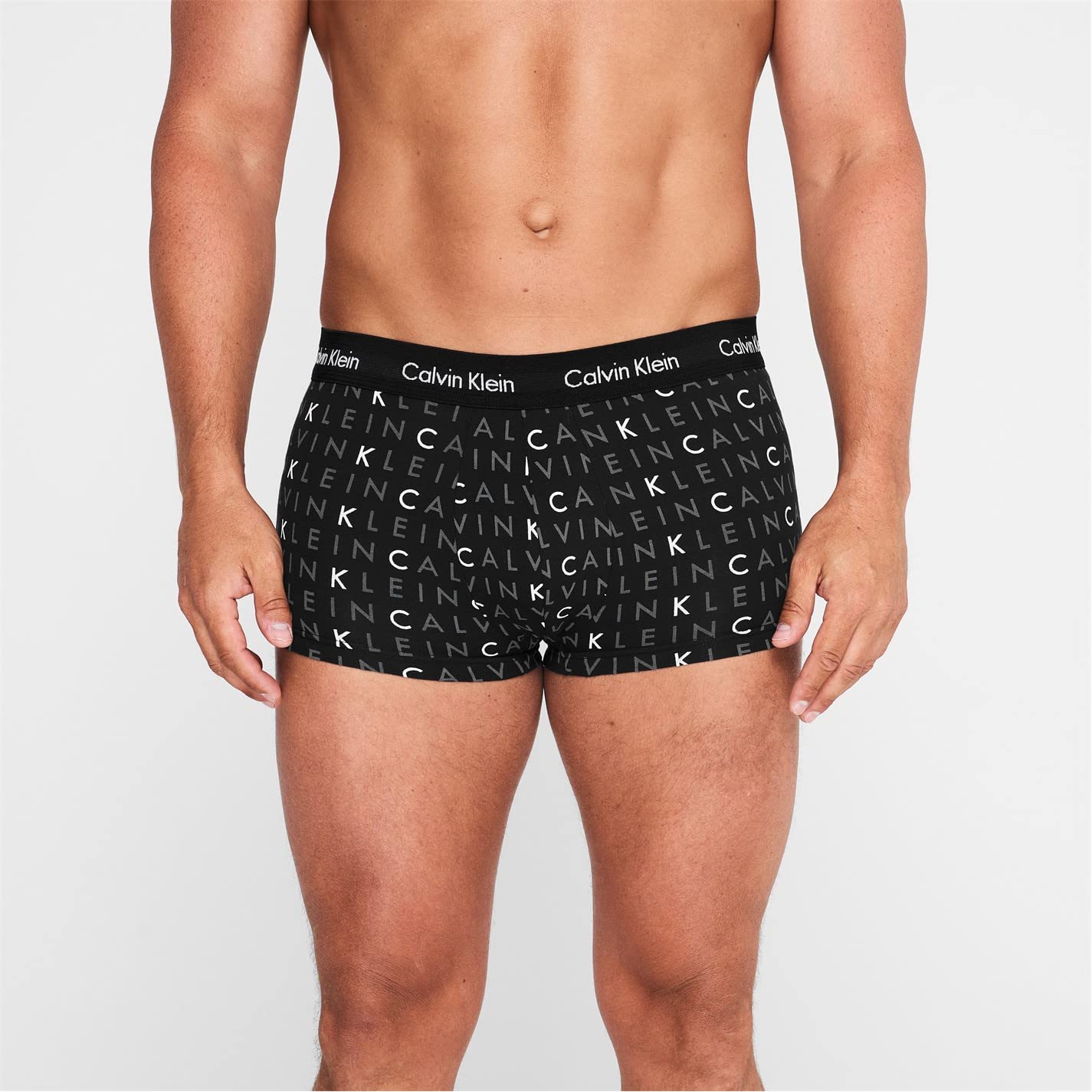 Calvin Klein 3P Low Rise Trunk Bokserki (szorty) Mężczyźni, Czarny/szary Heather/Subdued Logo, M