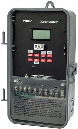 NSI Industries TORK DZS400BP 20-Amp, 365/7-Day, Astronomic Digital Timer - 99 On/Off Settings - 4 SPST Channels - Multi-Voltage, Controls Indoor/Outdoor Lighting, HVAC, Signage, Motors, Horns/Bells