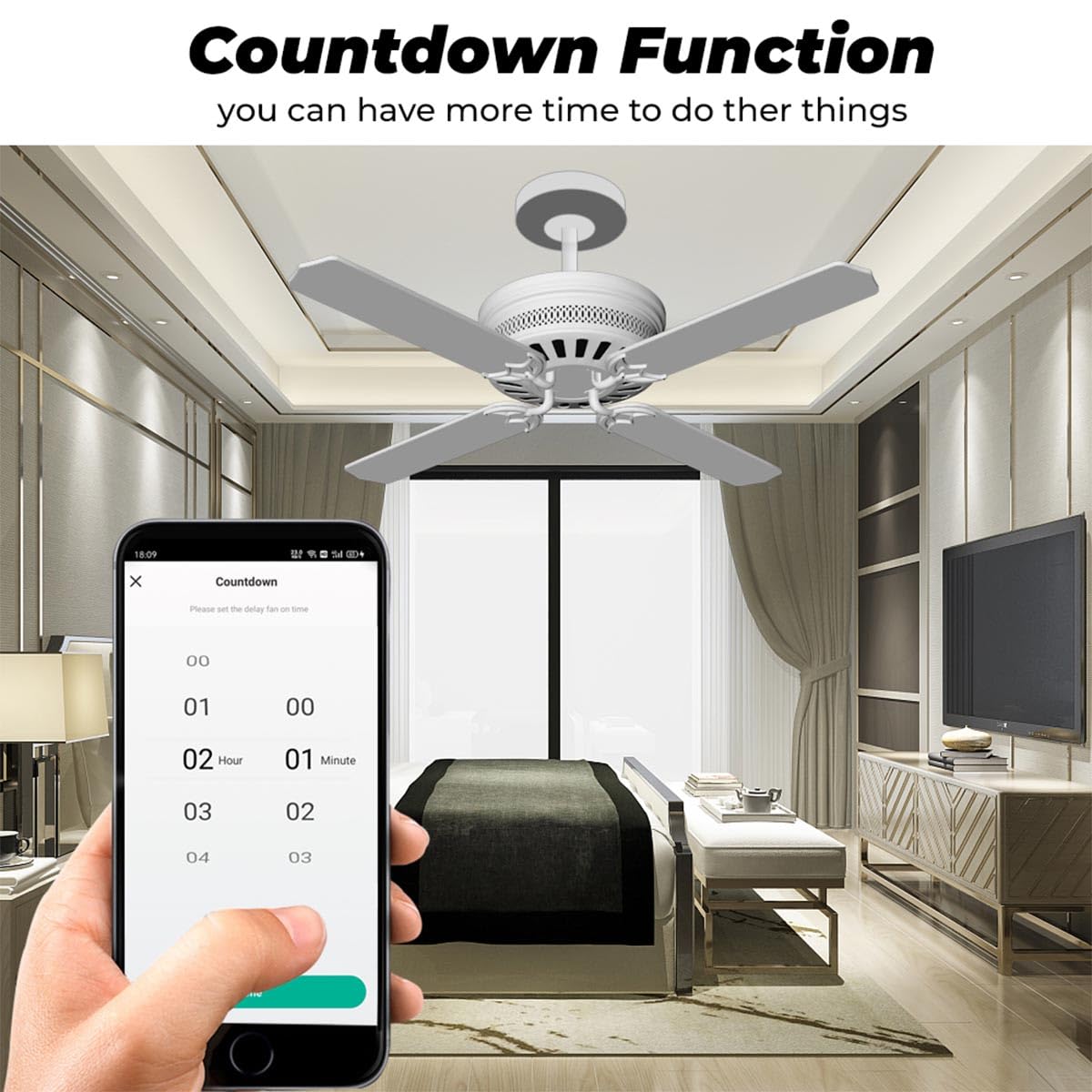 Interruptor inteligente para ventilador de techo con 4 velocidades, WiFi, mini relé inteligente, módulo de interruptor DIY, 150 W máx., requiere cable neutro, compatible con Alexa