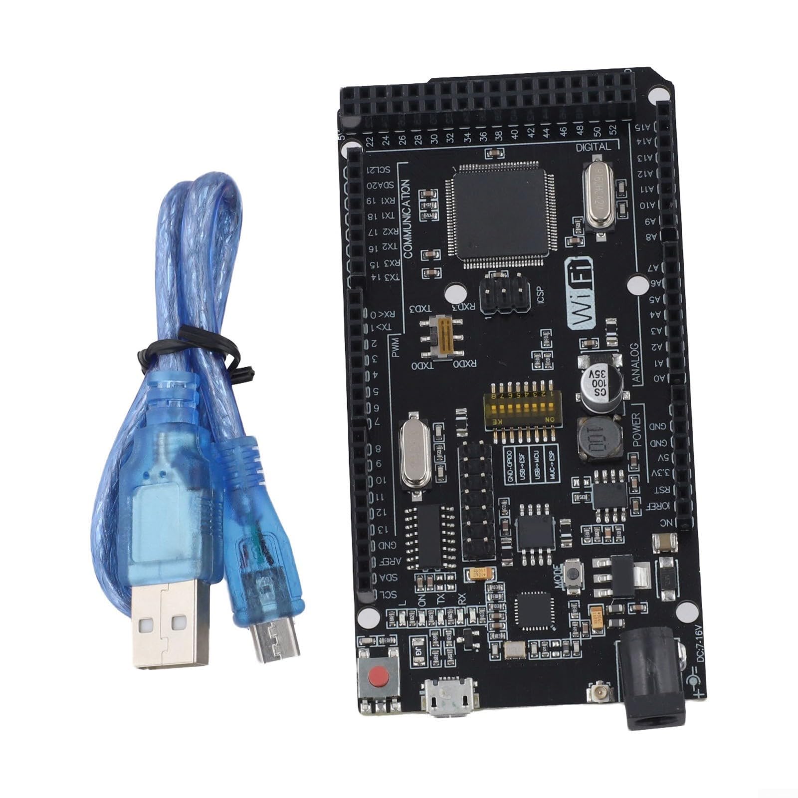Carte ATmega2560 avec Wi-Fi ESP8266 et flash 32 Mo intégrée pour projets Arduino DIY