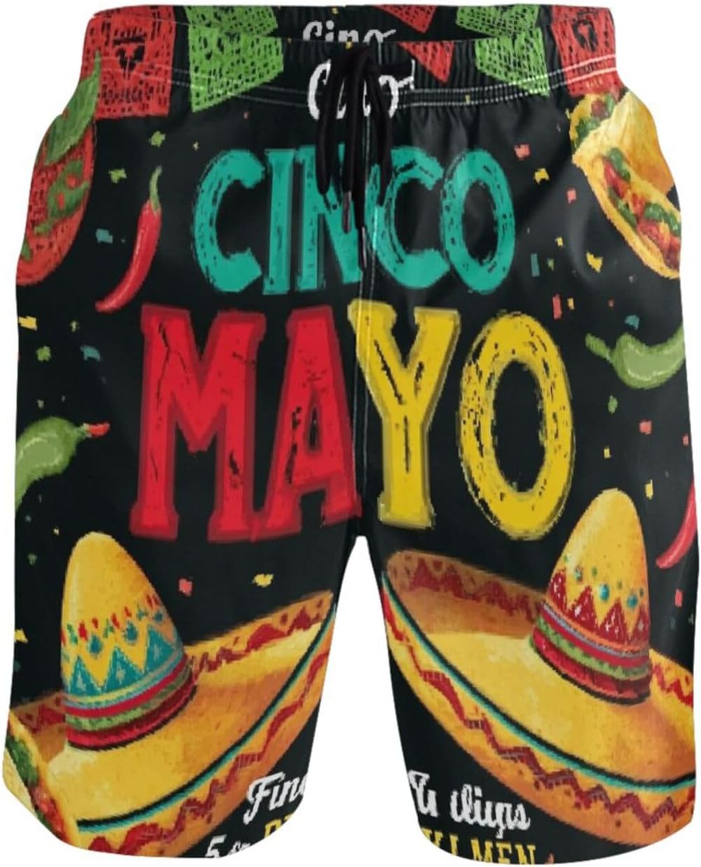 Hot Dog Food Men's Swim Trunks Beach Shorts Quick Dry Swim Board Shorts with Pockets M