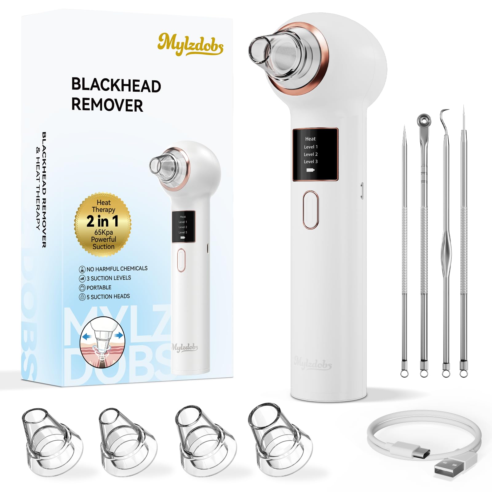 Photo 1 of Blackhead Remover 3+1 Suction Modes Facial Pore Vacuum Cleaner (White)