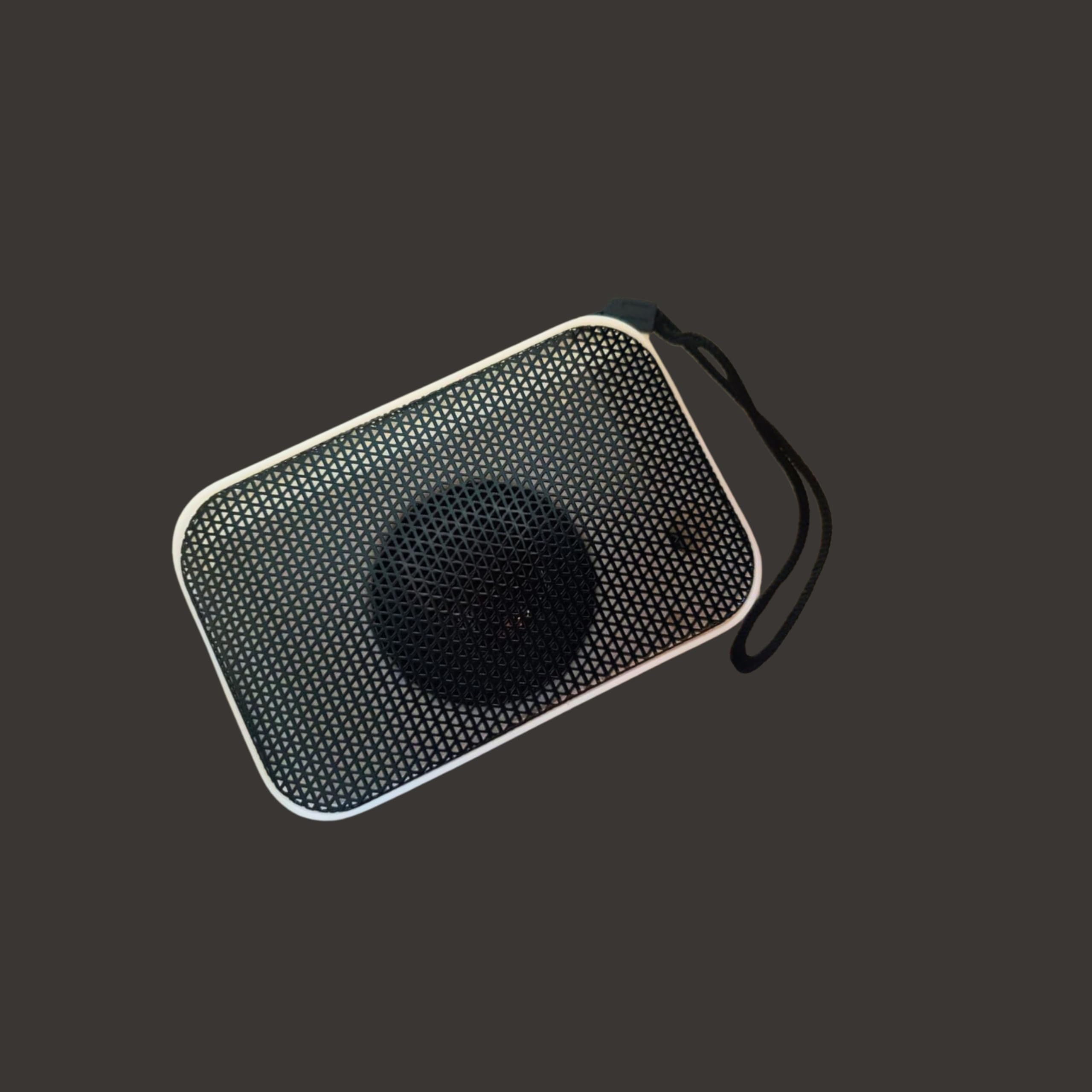 Portable Bluetooth Speaker | Wireless Mini Speaker with FM, USB, SD Card & AUX Support | Rechargeable Outdoor Travel Speaker with Mic | Compact Home Audio (Black & White)