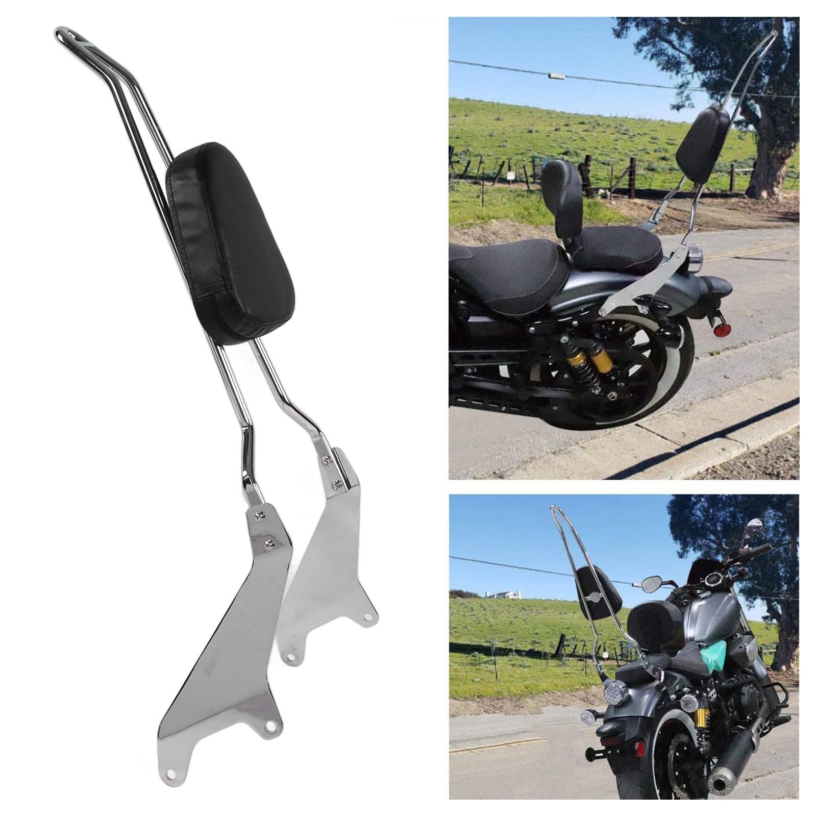 Schienale Passeggero Moto, Sissy Bar e Supporto Sedile Posteriore Compatibile con Yamaha Bolt Star XV950 XVS950 2014-2019, Ricambio in Lega per Comfort del Passeggero