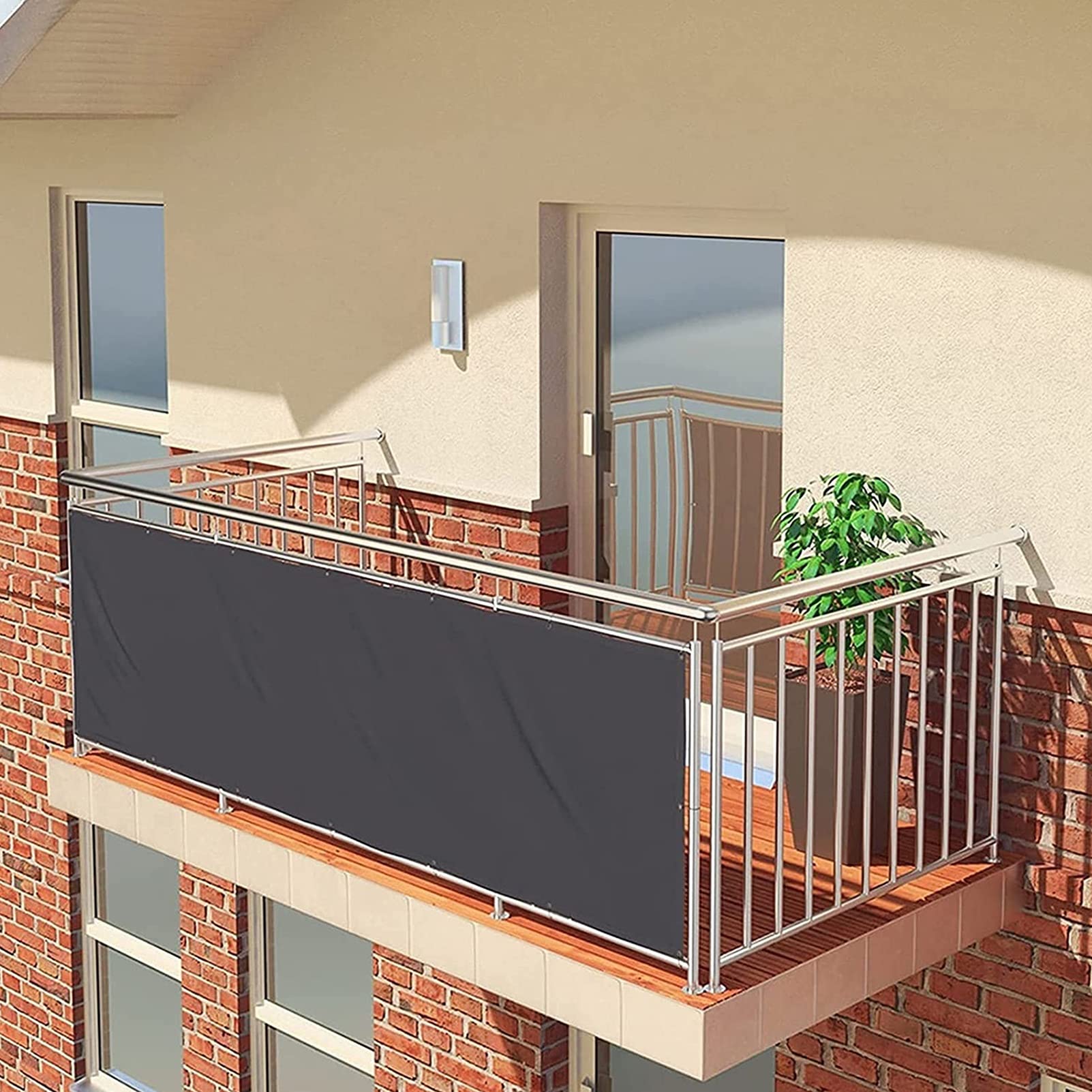 CHBIN Confidentialité Écran Jardin 0.8x8m Couverture de Confidentialité Écran Vent Protection UV Protection Contre Les Regards pour en Plein air Decking Pergola, Blanc
