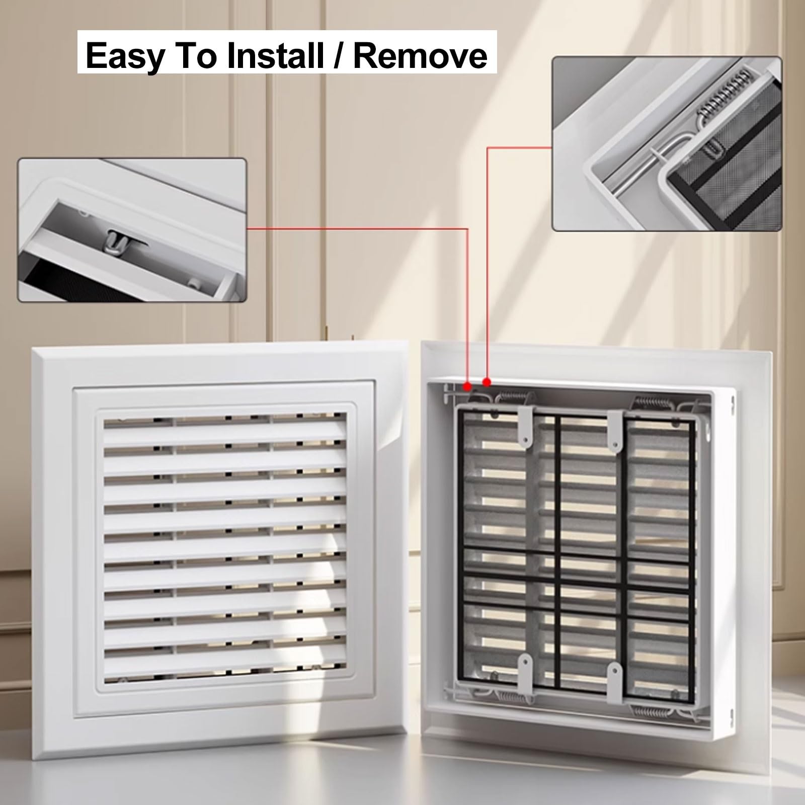 Panel de acceso empotrado blanco para paneles de yeso, puerta de acceso de fontanería de 15 x 20 pulgadas, escotilla de aluminio para ventilación de cocina al aire libre y ático con filtros de rejilla