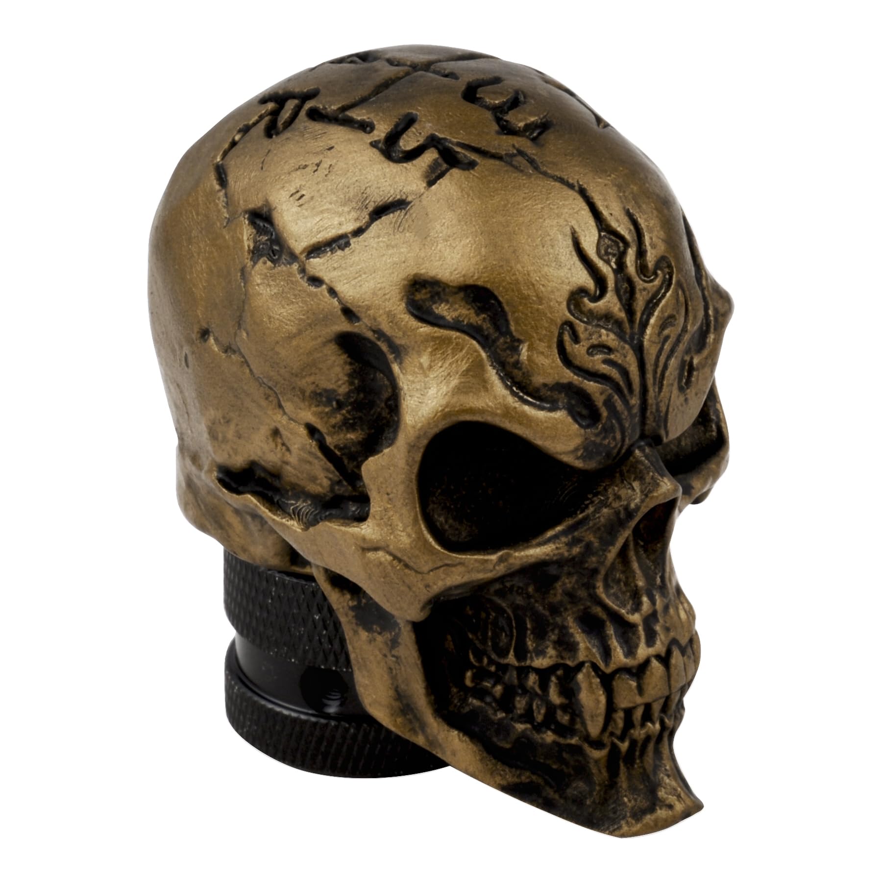 Padaodao Golden Skull Shift Knob 5 Speed Gear Shifter Lever Handle Universal Fits For Most Automatic Manual Transmission Vehicle Suv Tractor (Golden)