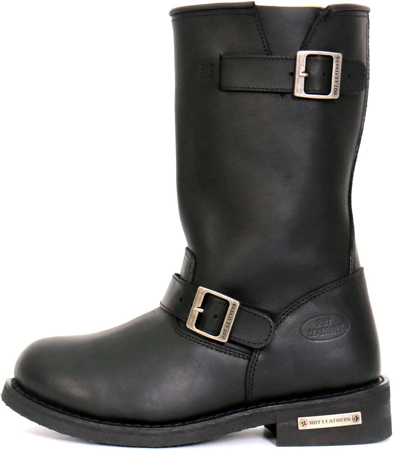 Hot Leathers BTM1002 Men's Black 11-inch Round Toe Engineer Leather Boots - 7.5 - Image 6