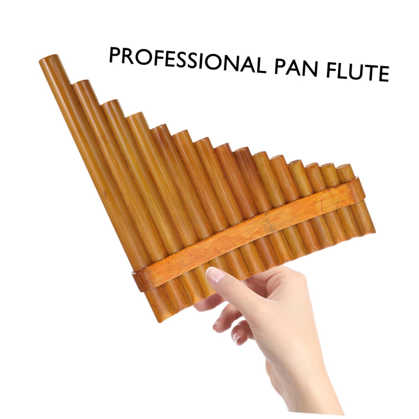 Flauto di Pan di Bambù a 15 Tubi in Tonalità Sol, Strumento Musicale Didattico per Principianti, Colore Legno Naturale, Design Destro, Educativo per Ragazzo Ragazza e Pratica