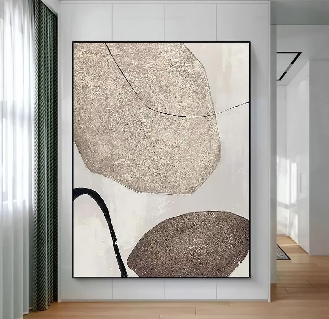 DFZEWKI Wall Art Black and White Abstract Wall Decor Modern for Living Room Home Decor(60x80cm(24x31in)/No frame)