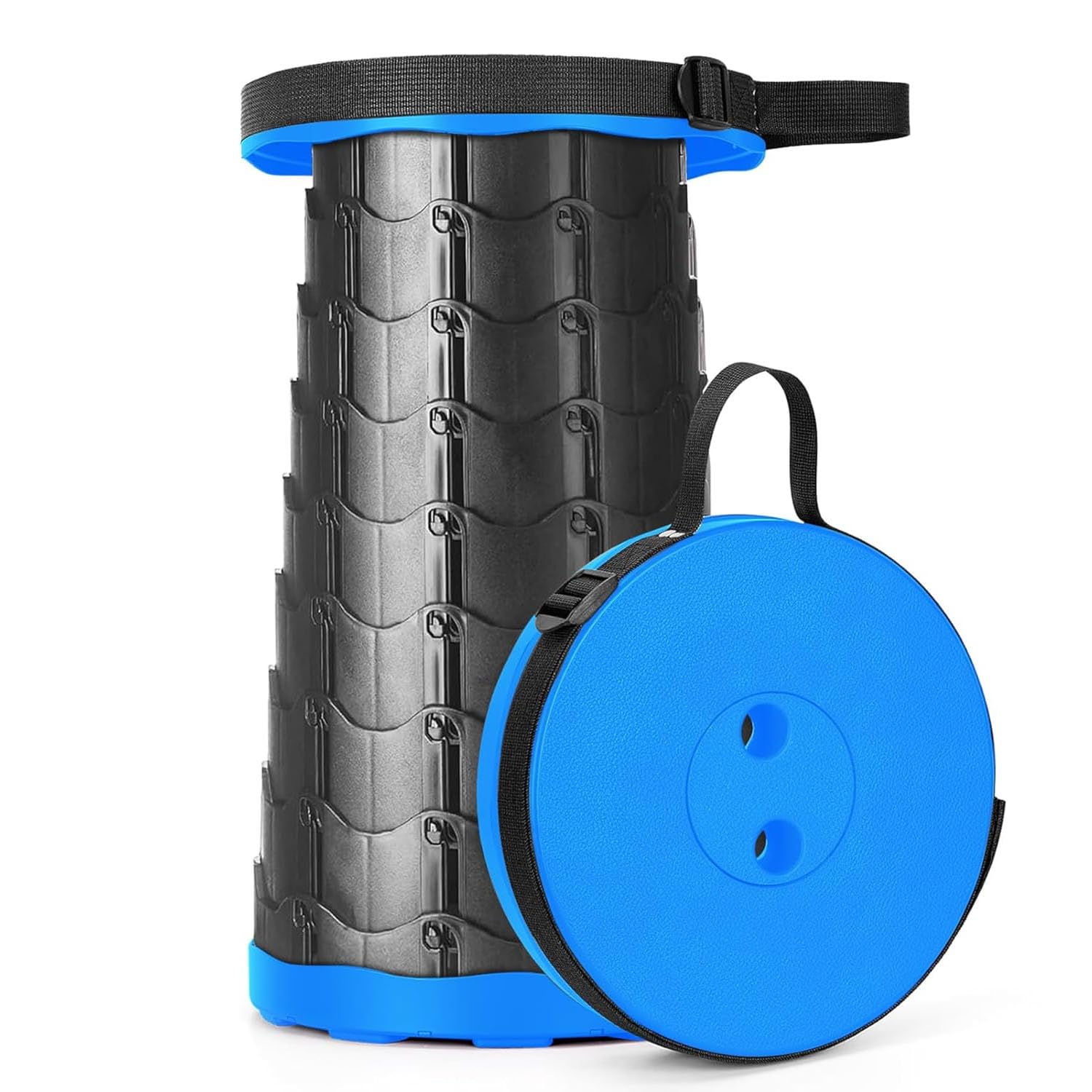 haoyuan Portable Folding Stool, Portable Folding Chair, Retractable Folding Chair, Camping, Fishing, Hiking, Barbecue, Outdoor, Indoor Kitchen (Blue)