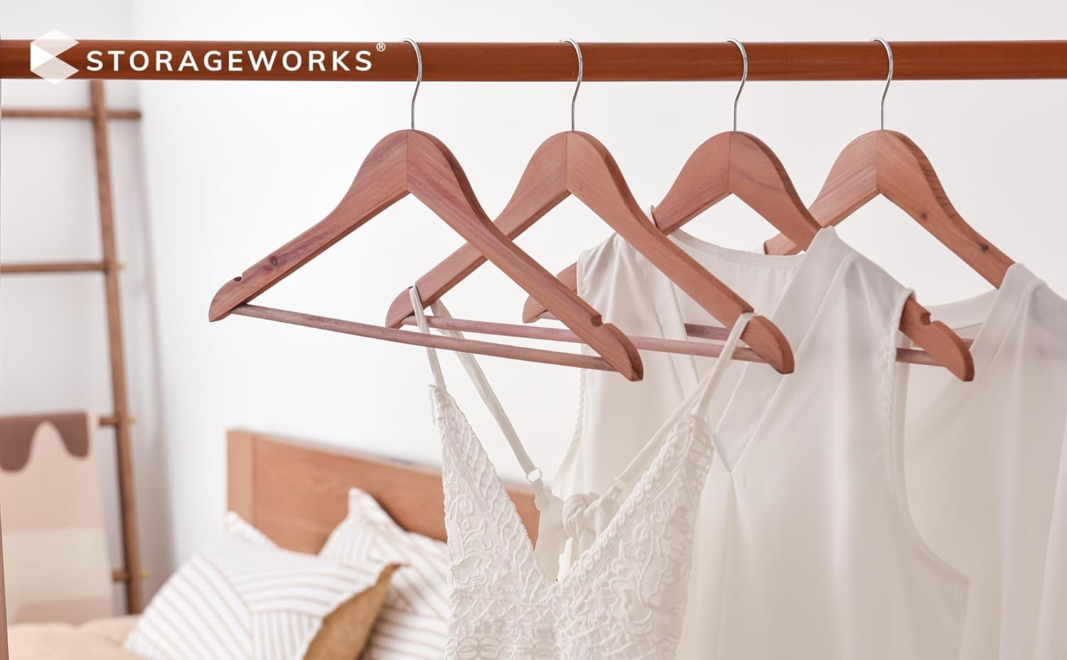 StorageWorks Cedar Wood Clothes Hanger 20 Pack, Wooden Coat Hangers for Shirts, Jackets, Pants, Suits, Sweaters