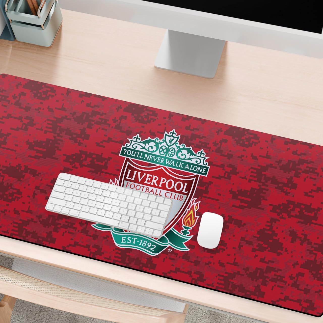 Head Case Designs Officially Licensed Liverpool Football Club Digital Camou Crest Graphics 37.4 x 15.75 x 0.16 inches (900 x 400 mm) - XL Gaming Office Desk PC Keyboard Mouse Mat Pad