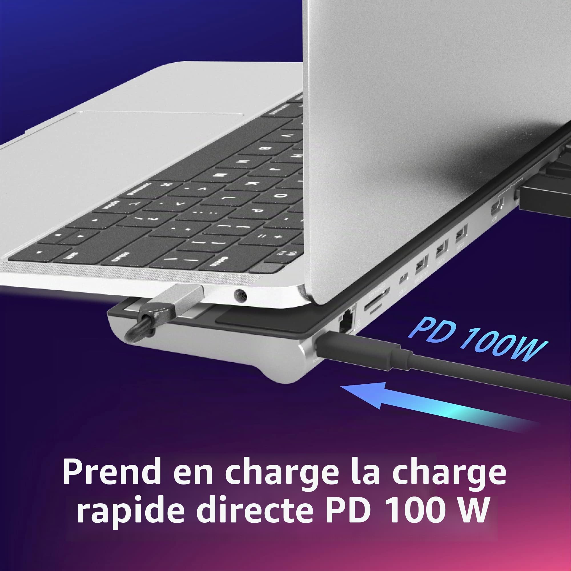 Station d'accueil Type-C j5create | 3 écrans simultanés, DisplayPort, VGA, charge rapide PD, Gigabit Ethernet, câble Type-C 1,5 pied inclus (JCD543)