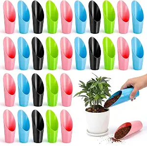 Lothee 48 Pcs Small Plastic Garden Soil Scoops Set