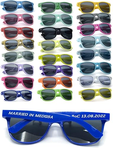 Miniatura 7 de GZLDGIFTS Gafas de sol de fiesta personalizadas a granel regalos de boda para invitados cumpleaños personalizado Bachelor School