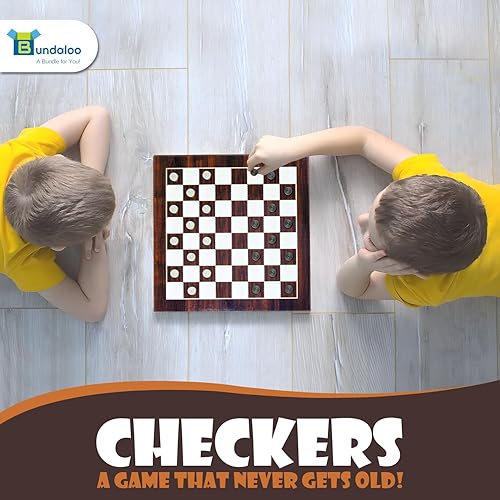 Miniatura 6 de Bundaloo Juego de mesa clásico de madera 10 en 1  ajedrez, damas, backgammon y más  Colección premium multijuegos con almacenamiento integrado (10