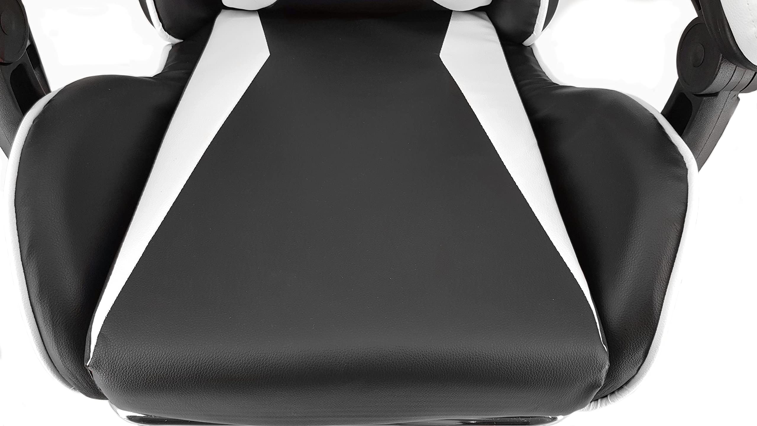 xRace - Poltrona da gaming per videogiochi, girevole, alta in pelle con supporto lombare, poggiatesta e poggiapiedi, regolabile, inclinabile, stile corse racing (bianco)