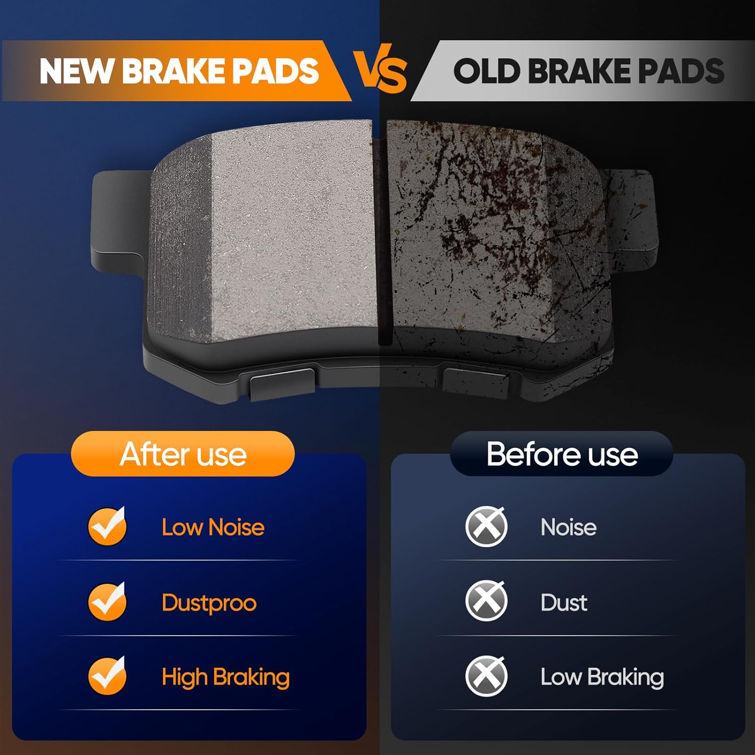 ECCPP 4pcs Rear Ceramic Disc Brake Pads Kits for Acura Legend, RDX, RL, TL, Honda CR-V, Element, Odyssey, Isuzu Oasis