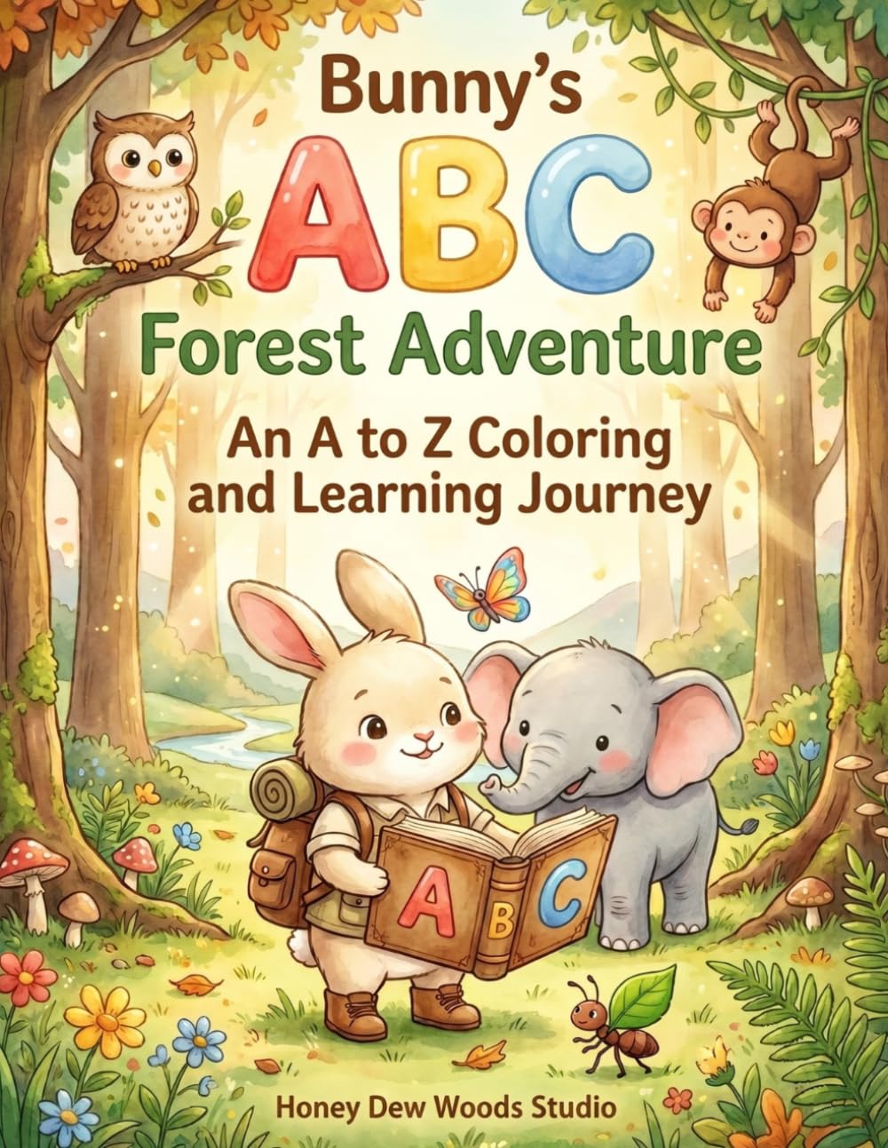 Bunny's ABC Forest Adventure: A Fun Alphabet Coloring Book with Adorable Animal Friends for Kids Ages 3–6