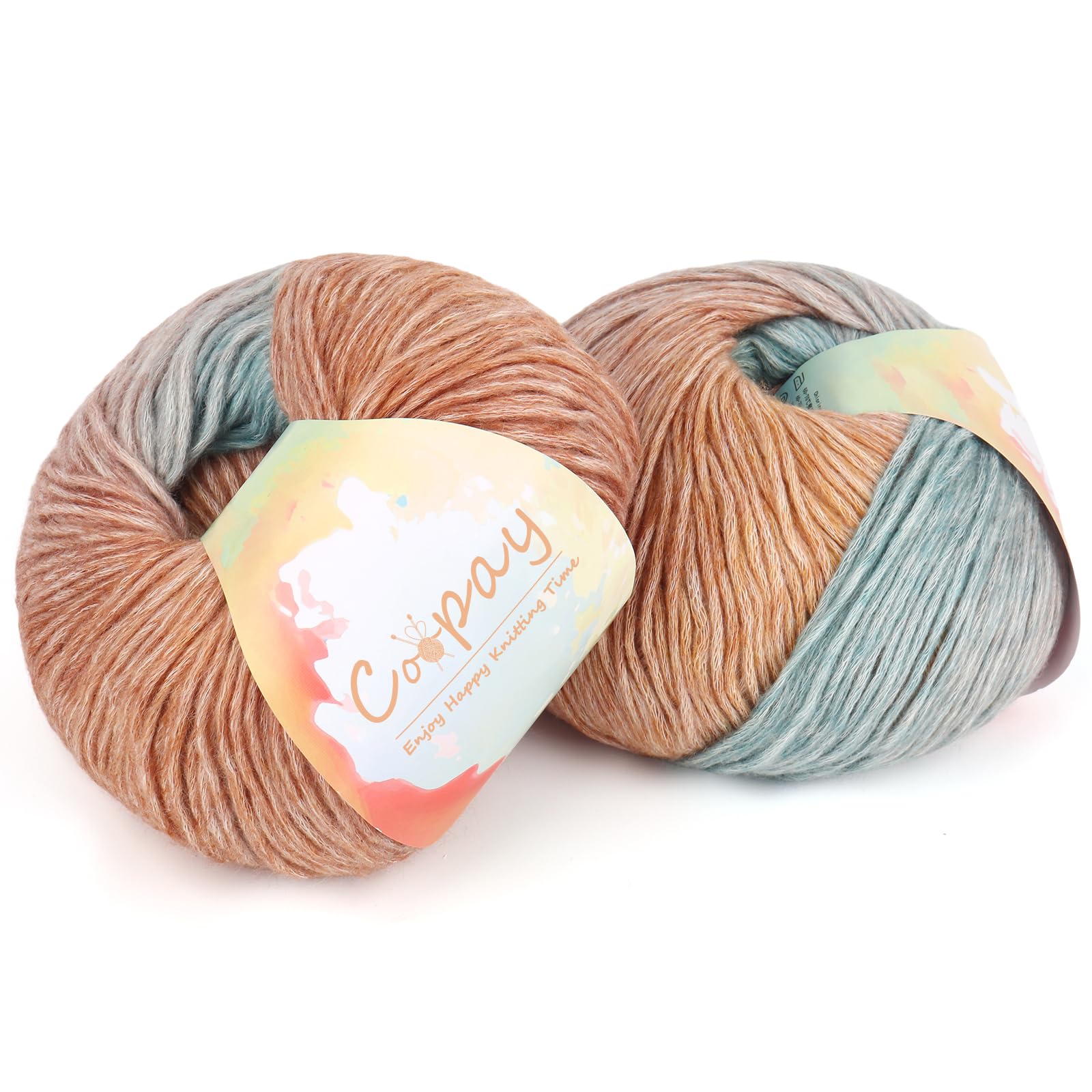 Coopay Yarn for Crocheting &amp; Knitting, Gradient Cake Yarns (Oil Painting)